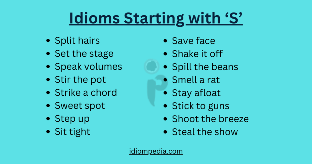 list of idioms starting with letter s