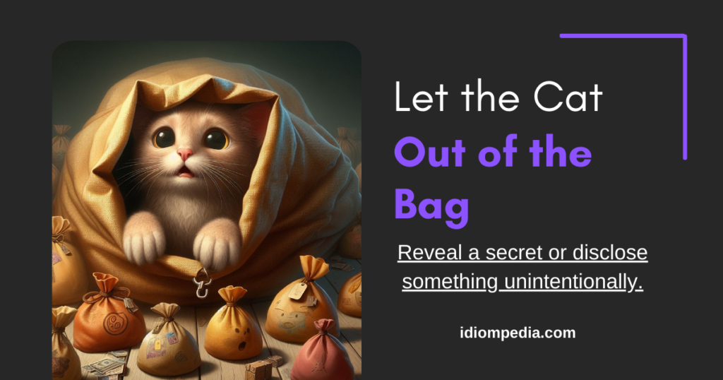 let the cat out of the bag meaning and usage example