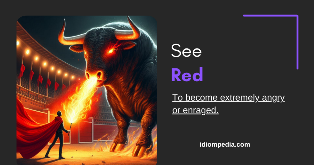 see red angry idiom with example