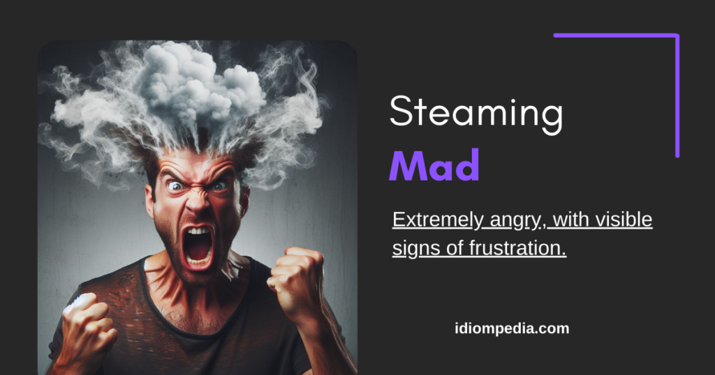 steaming mad anger idiom