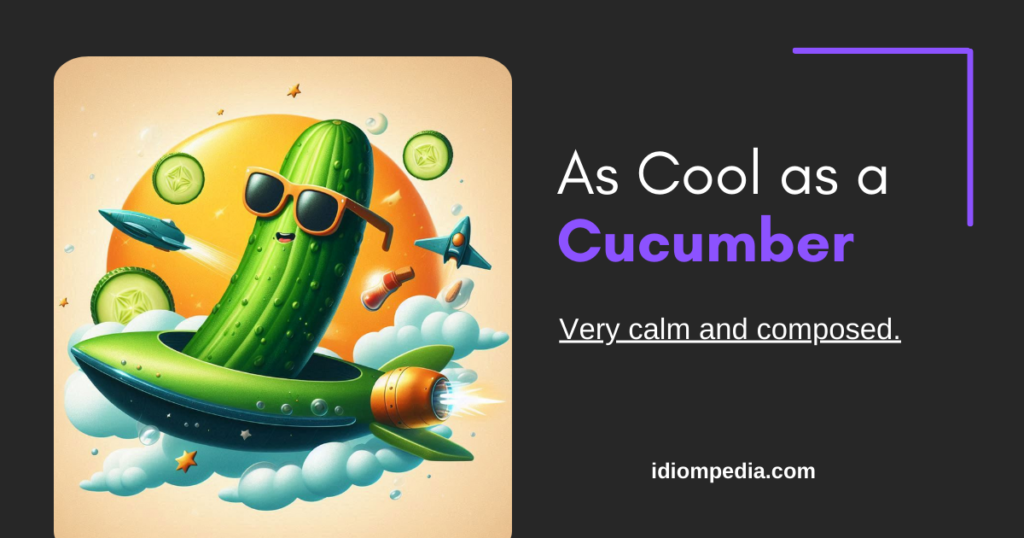 as cool as cucumber idiom image