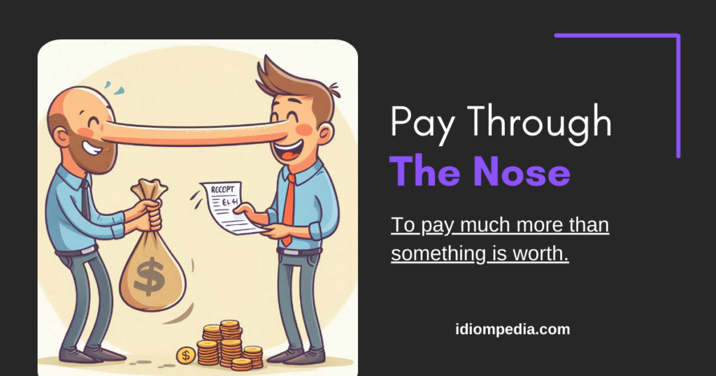 pay through the nose money idiom